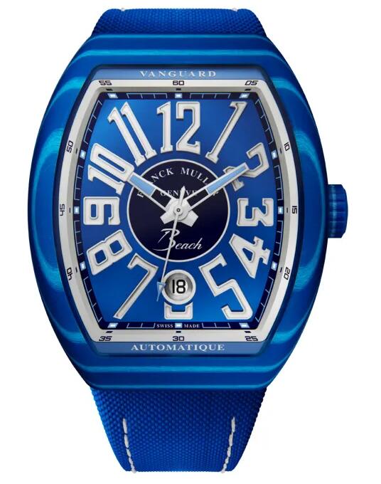 Best FRANCK MULLER Vanguard Beach V 41 SC DT BEACH GFBUBL Blue Replica Watch